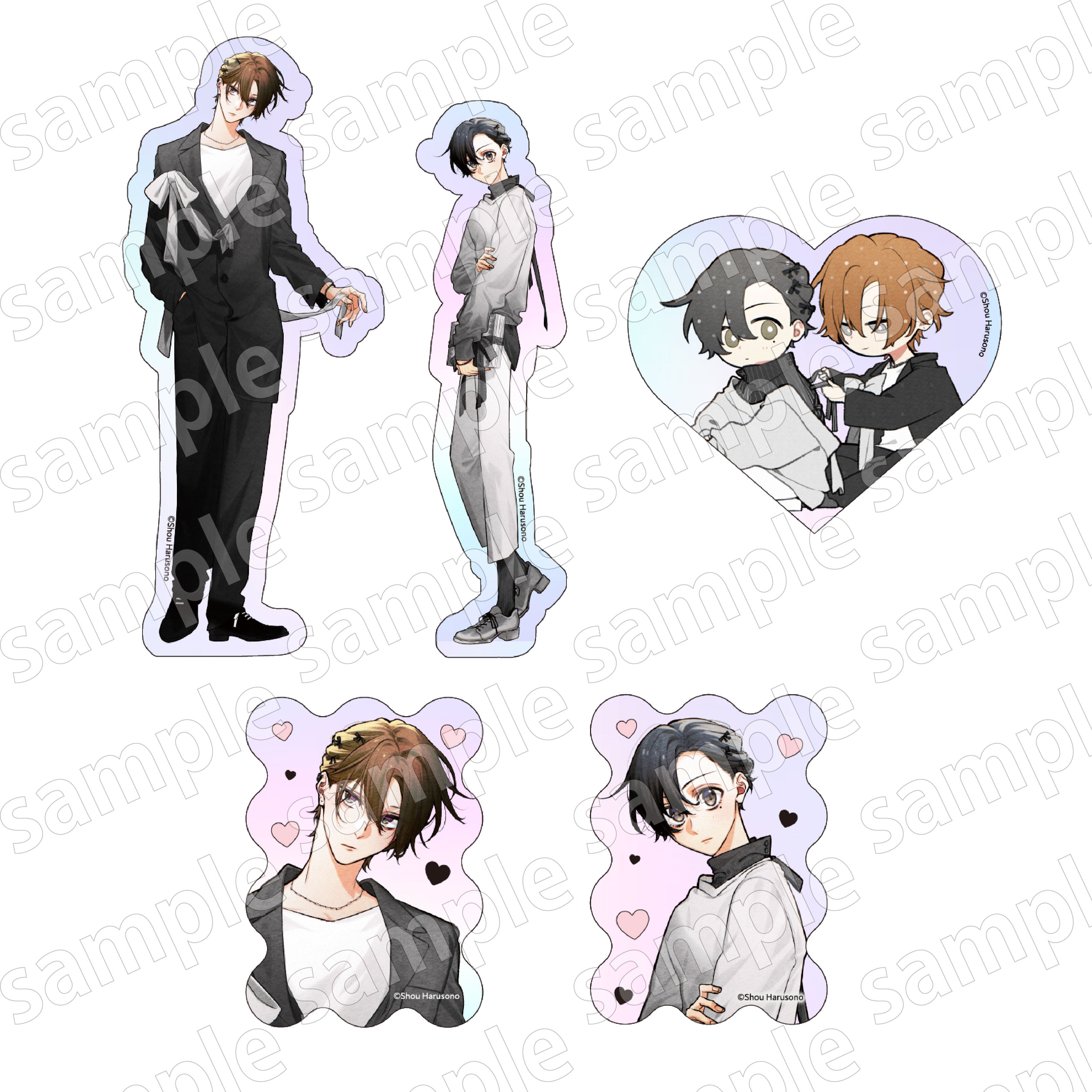(Goods - Sticker) Sasaki and Miyano BLACK & PINK ver. Aurora Sticker Set