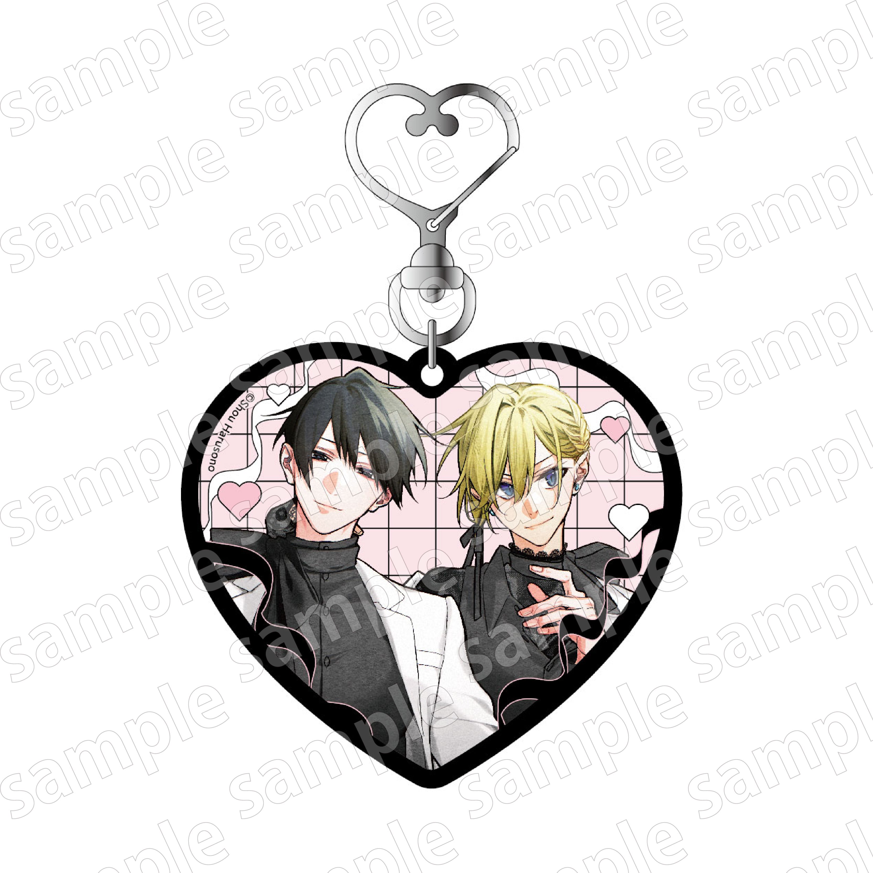(Goods - Keychain) Hirano and Kagiura BLACK & PINK ver. Acrylic Keychain