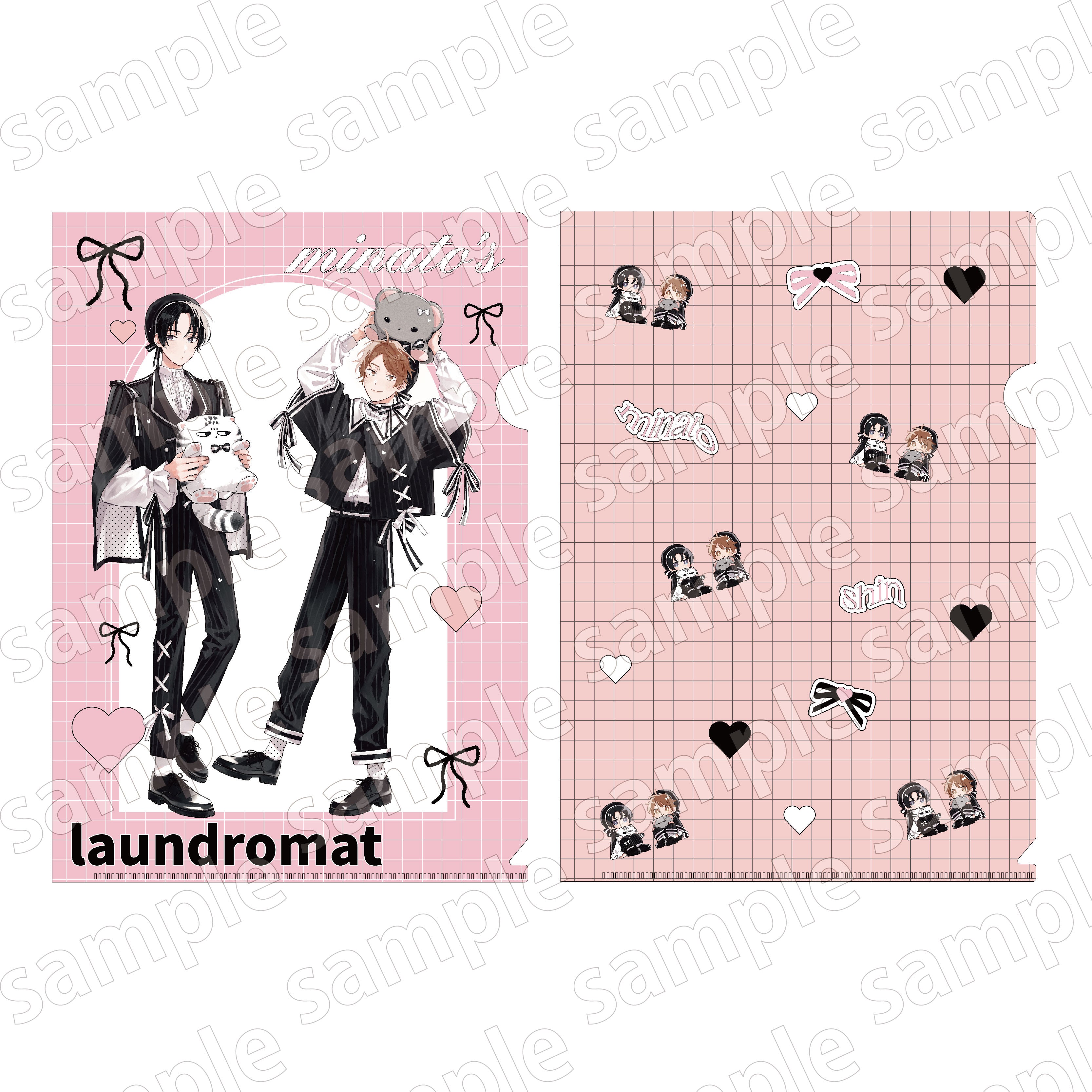 (Goods - Clear File) Minato's Laundromat BLACK & PINK ver. Clear File Set