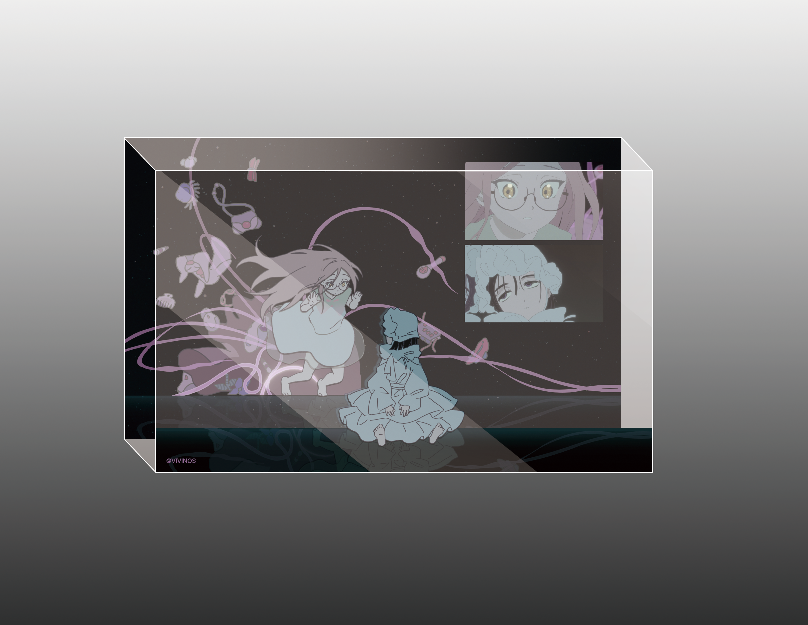 (Goods - Ornament) ALIEN STAGE Bunny Stage Acrylic Block MIZI & SUA