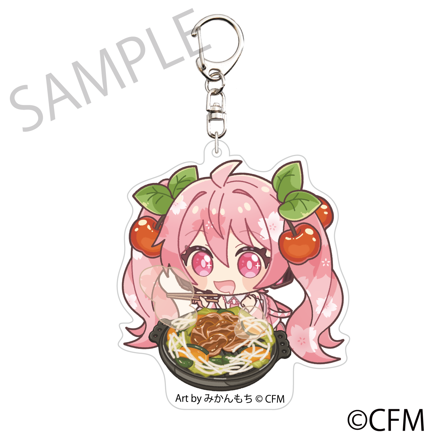 (Goods - Key Chain) Sakura Miku × Hirohako Die-cut Acrylic Keychain Hakodate 2025 Sakura Miku - Art by Mikanmochi