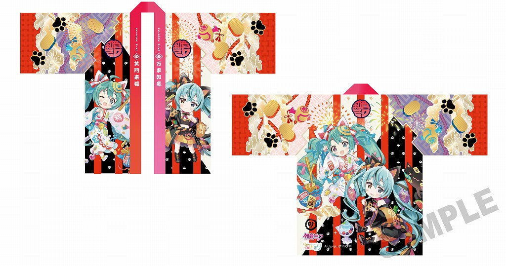 (Goods - Happi Coat) Hatsune Miku x Lucky Cat Good Luck Happi Coat 2025 Art by Rassu
