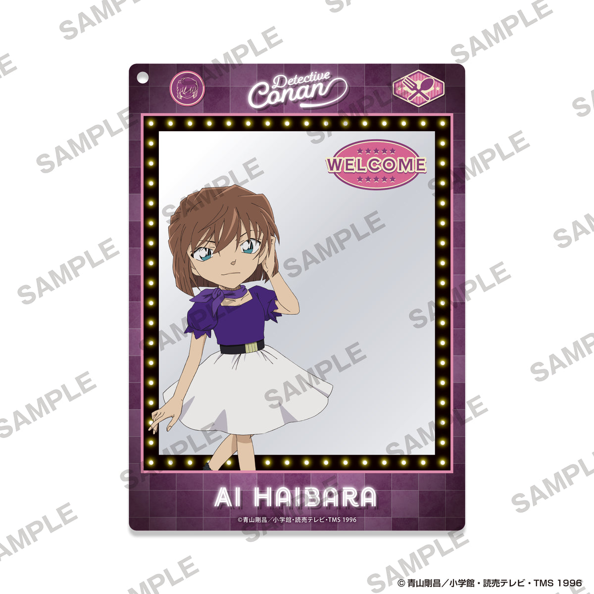 (Goods - Keychain) Detective Conan Framed Acrylic Keychain - American Oldies Ver. Ai Haibara