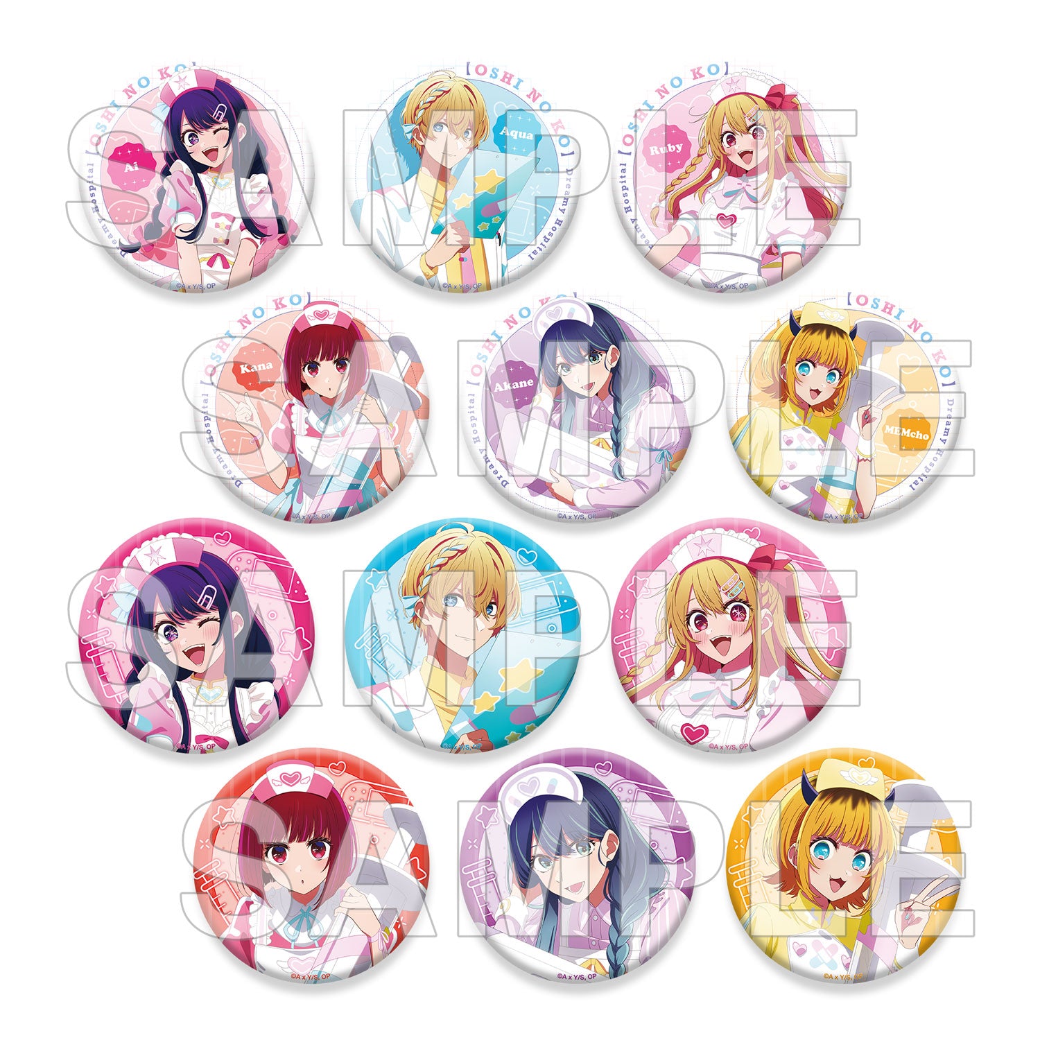 (1BOX=12)(Goods - Badge) 【OSHI NO KO】Tradable Tin Badge Dreamy Hospital Ver. PACK