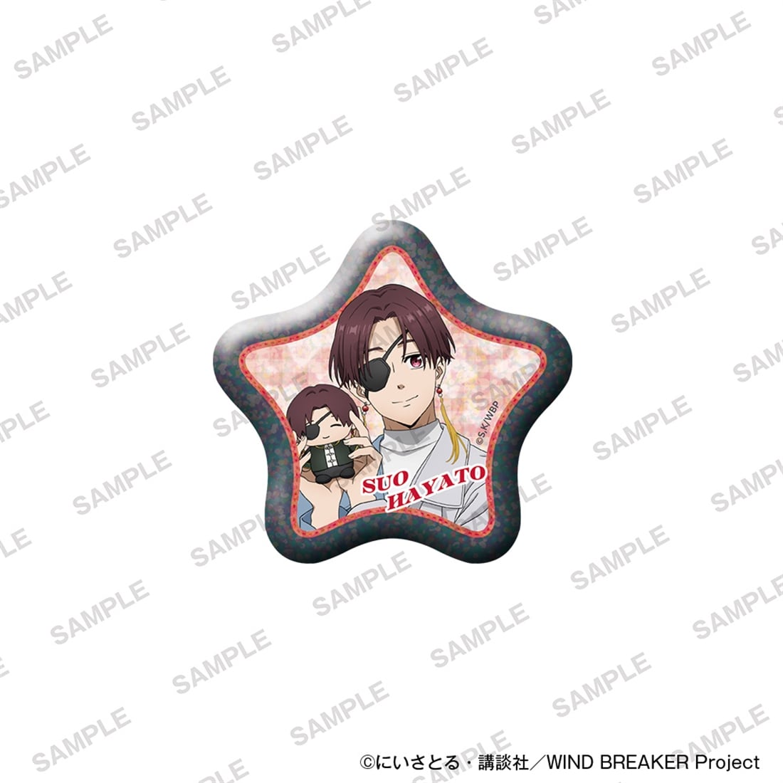(Goods - Badge) TV Anime WIND BREAKER Star-shaped Glimmering Tin Badge Together with Plushies Ver. - Hayato Suo