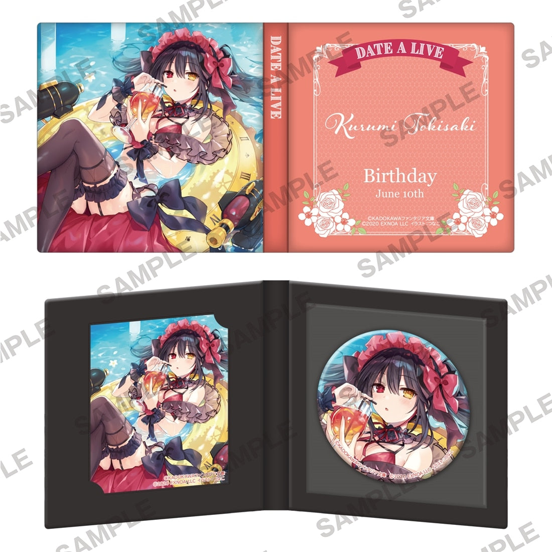 (Goods - Set) Date A Live Kurumi Birthday 2026 Tin Badge & Acrylic Card Set