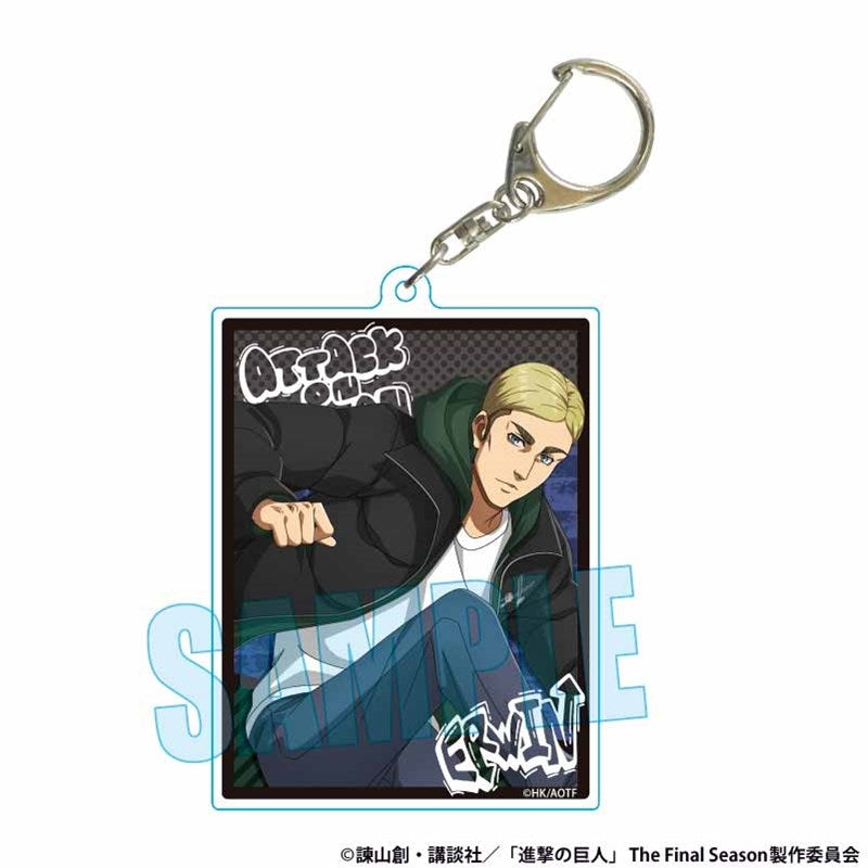 (Goods - Keychain) Attack on Titan Choi Deka Acrylic Keychain Erwin Smith Skater ver.