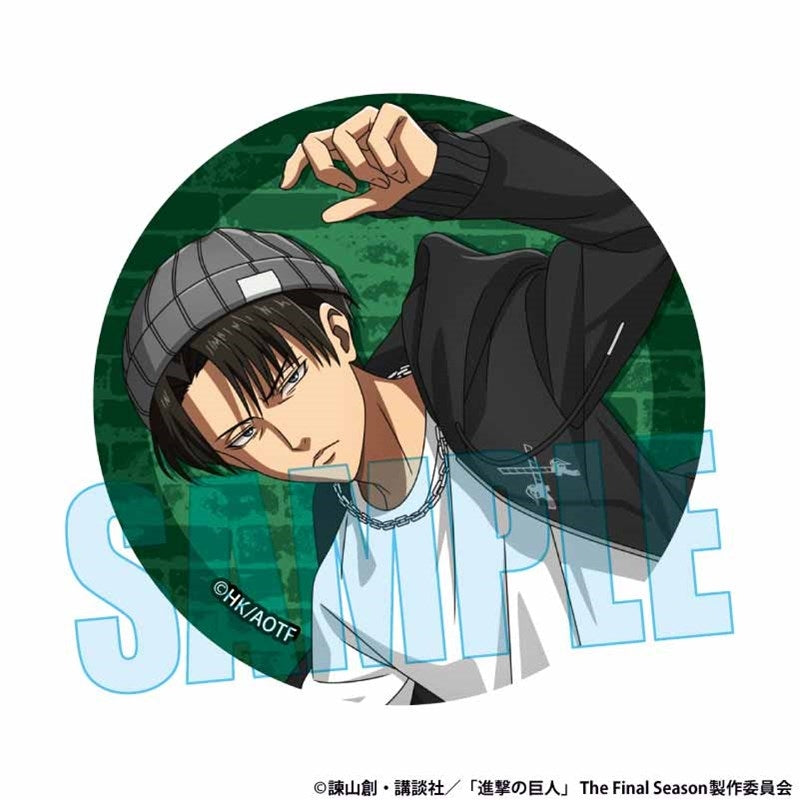 (1BOX=8)(Goods - Badge) Attack on Titan Trading Button Badge Skater ver.