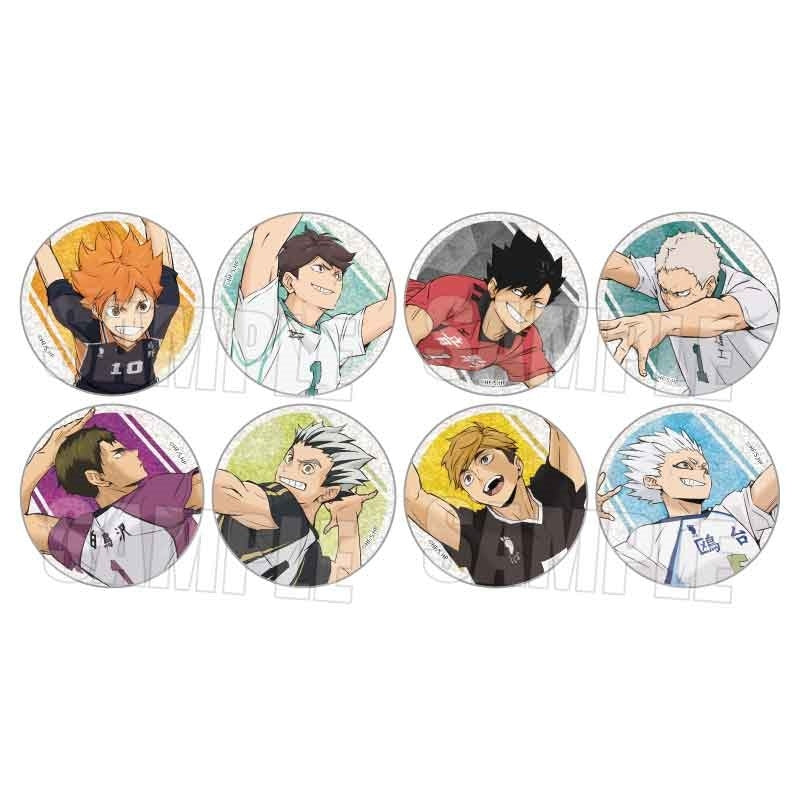 (1BOX=8)(Goods - Badge) Haikyu!! Trading Glitter Button Badge Part 1