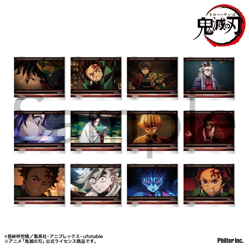 (1BOX=12)(Goods - Acrylic Stand) TV Anime Demon Slayer: Kimetsu no Yaiba Trading Mini Plate Stand Infinity Castle 12 Types