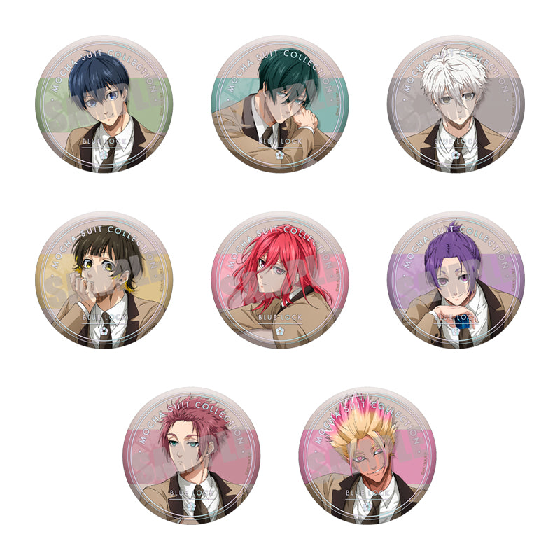 (1BOX=8)(Goods - Badge) Blue Lock Trading Foil Stamped Button Badge MOCHA SUIT ver. (8 Types Total)