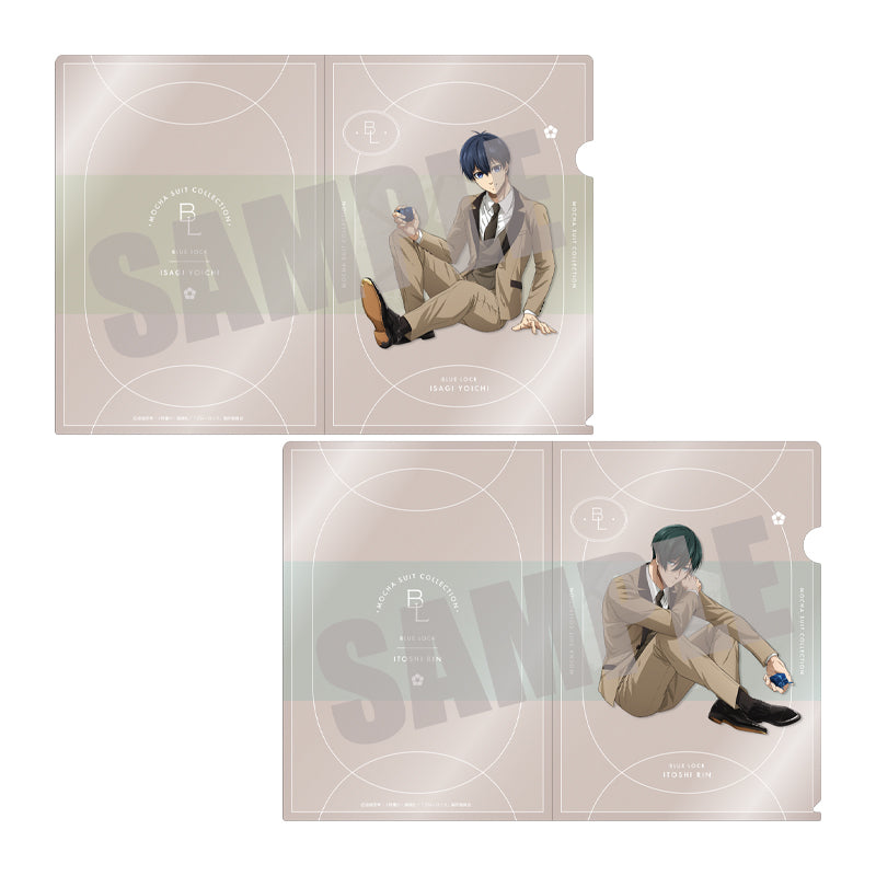 (Goods - Clear File) Blue Lock Iridescent Clear File Set Yoichi Isagi & Rin Itoshi MOCHA SUIT ver.