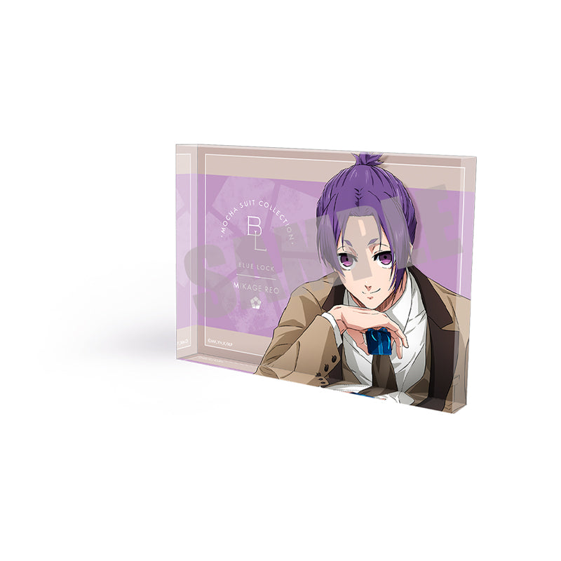 (Goods - Ornament) Blue Lock Acrylic Block Reo Mikage MOCHA SUIT ver.