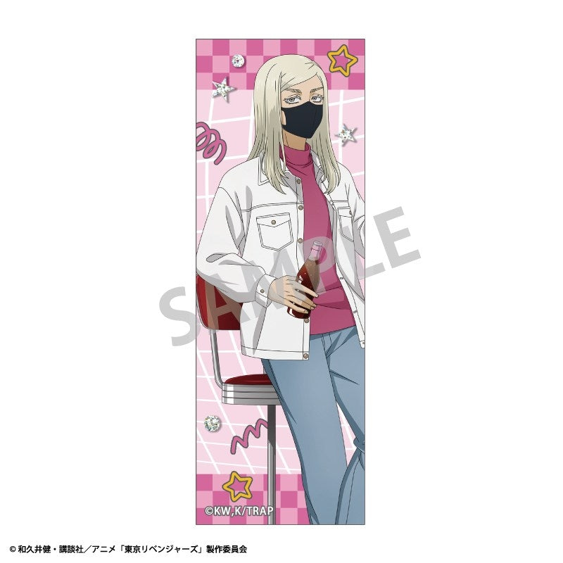 (Goods - Badge) Tokyo Revengers Long Square Button Badge Haruchiyo Sanzu/Welcome diner