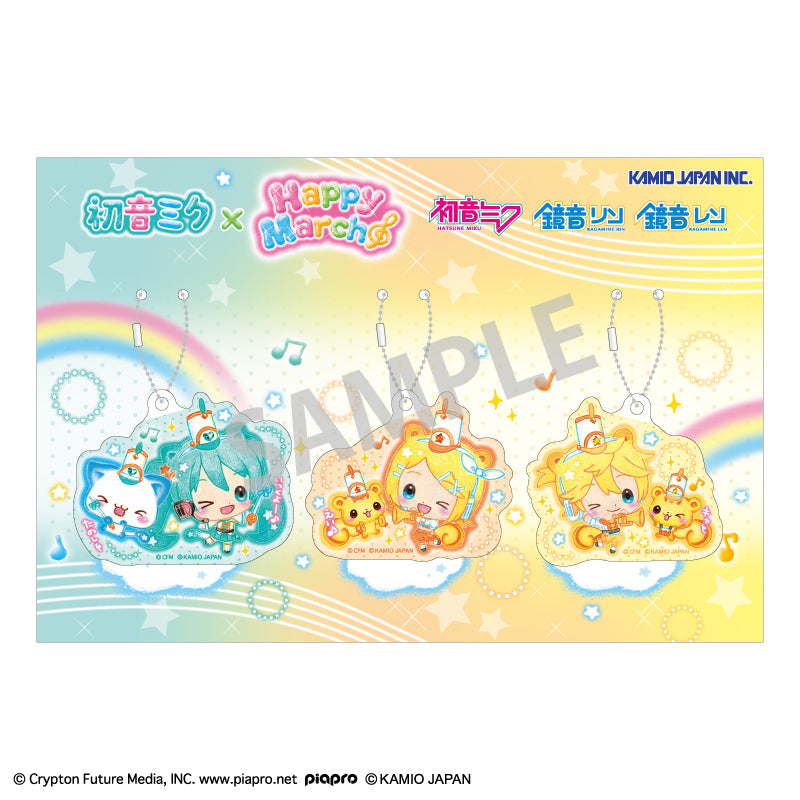 (Goods - Keychain) Hatsune Miku x Happy March Acrylic Keychain Set Hatsune Miku, Kagamine Rin, Kagamine Len