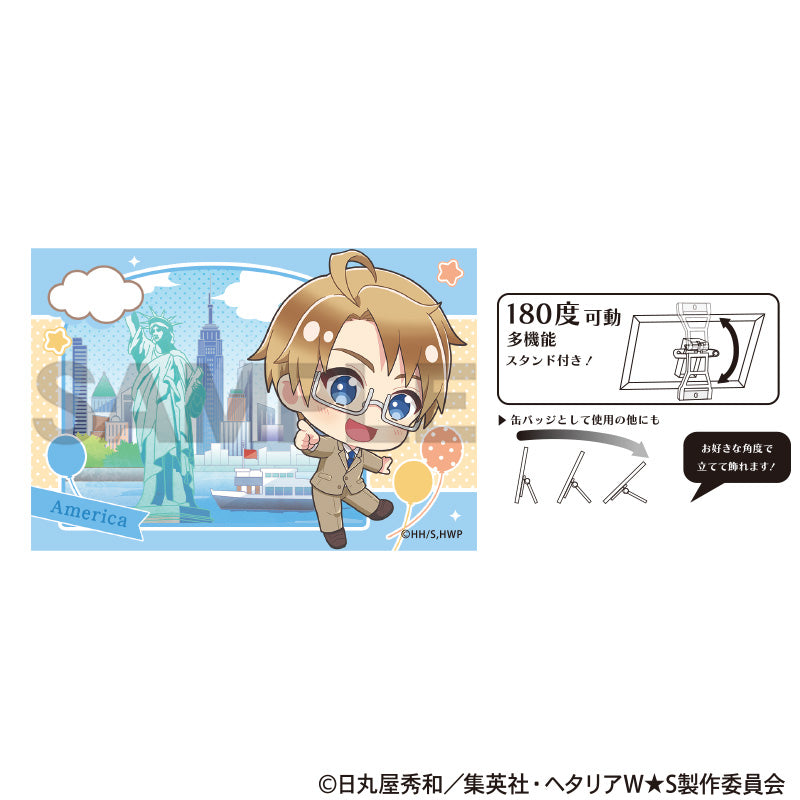 (Goods - Badge) Hetalia World★Stars Art Button Badge America (Chimaniwa)