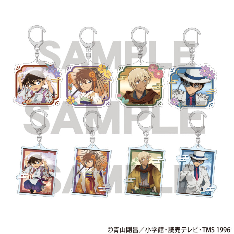 (1BOX=8)(Goods - Keychain) Detective Conan Trading Acrylic Keychain Autumn Flowers Japanese Clothing