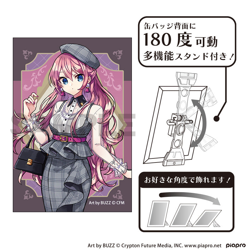 (Goods - Badge) Hatsune Miku Art Button Badge Megurine Luka Retoro☆Kobe 2025