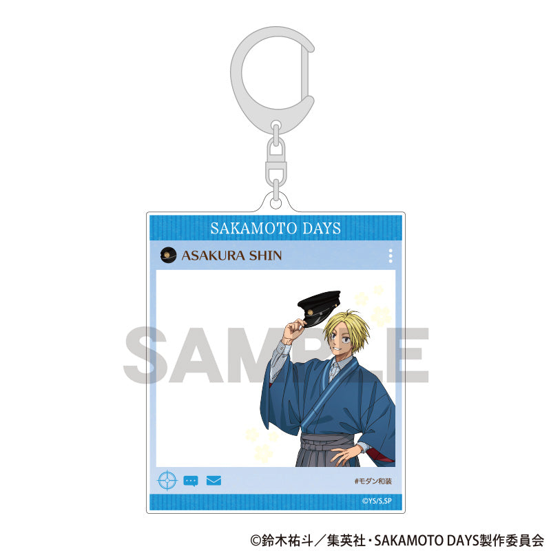 (Goods - Keychain) SAKAMOTO DAYS Social Media Style Acrylic Keychain Shin Asakura Modern Japanese Clothing