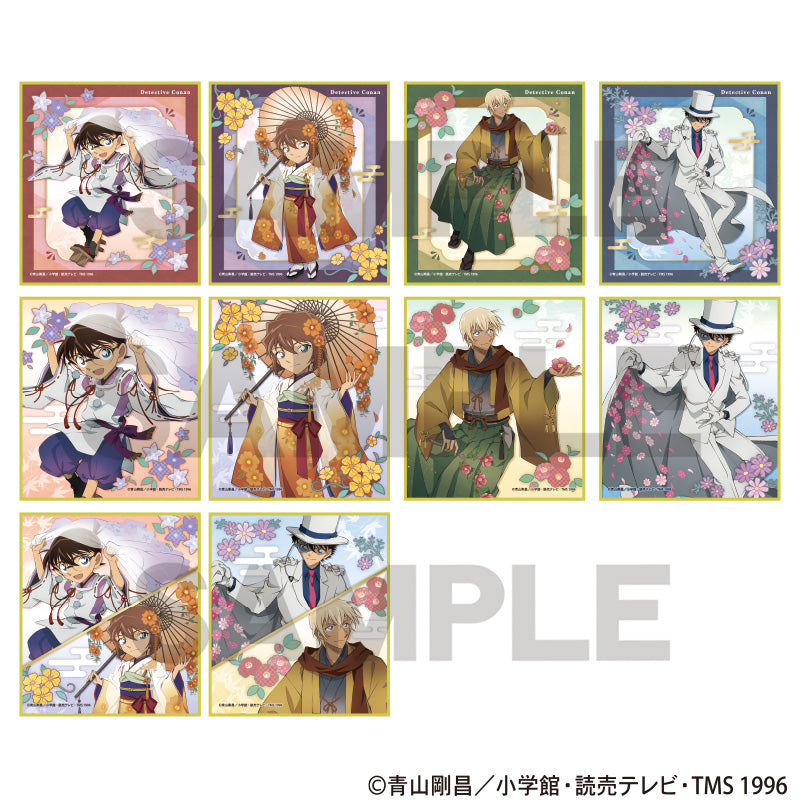 (1BOX=10)(Goods - Art Board) Detective Conan Trading Mini Art Board Autumn Flowers Japanese Clothing
