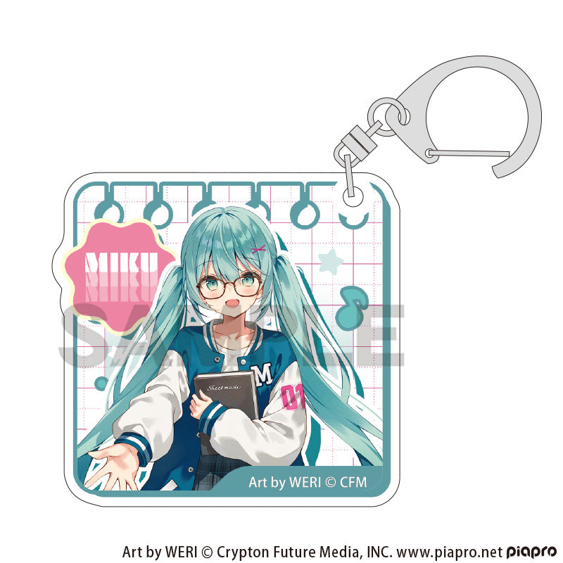 (1BOX=12)(Goods - Keychain) Hatsune Miku Trading Acrylic Keychain Glasses Style
