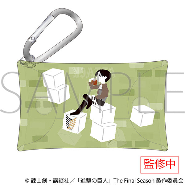 (Goods - Pouch) Attack on Titan Clear Pouch w/Carabiner Yuru Palette Levi