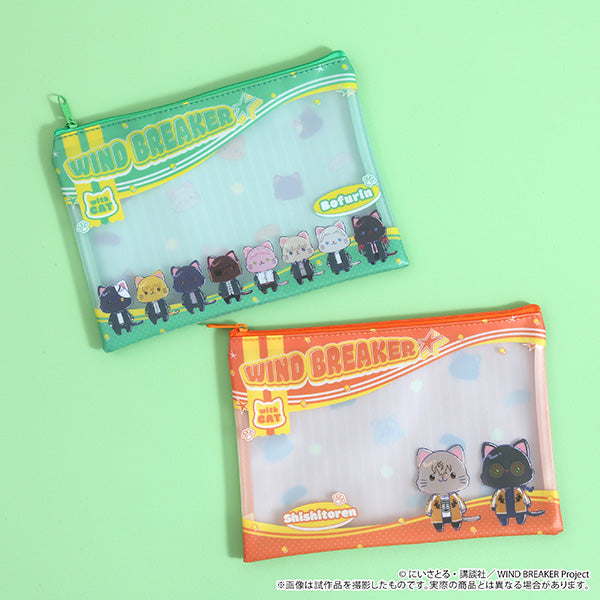 (Goods - Pouch) WIND BREAKER withCAT illustration Ver. Clear Pouch / Wind Chime