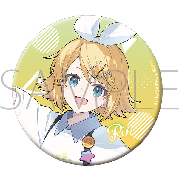 (Goods - Badge) Hatsune Miku Series Glitter Button Badge / Kagamine Rin