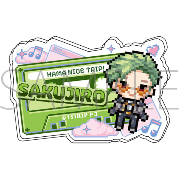 (Goods - Badge) 18TRIP Onamae Acrylic Badge / Sakujiro Karigane Pixel Art