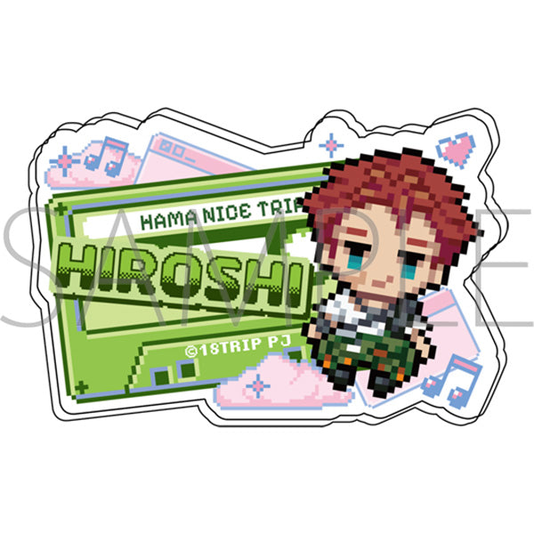 (Goods - Badge) 18TRIP Onamae Acrylic Badge / Hiroshi Daniel Iwabuchi Pixel Art