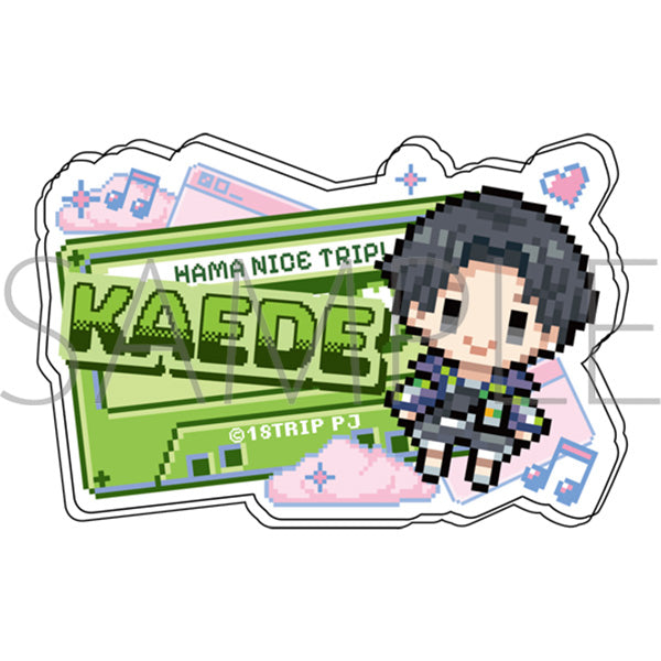 (Goods - Badge) 18TRIP Onamae Acrylic Badge / Kaede Hamasaki Pixel Art
