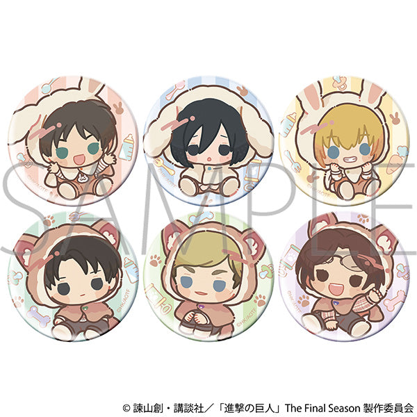 (1BOX=6)(Goods - Badge) Attack on Titan Chara Badge Collection / (Baby)