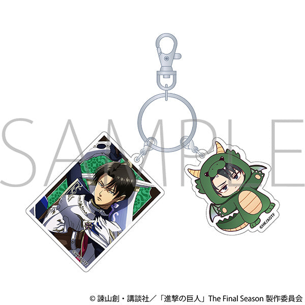 (Goods - Keychain) Attack on Titan 2 Piece Acrylic Keychain / Levi