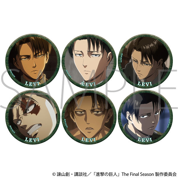 (1BOX=6)(Goods - Badge) Attack on Titan Lots of Levi Chara Badge Collection