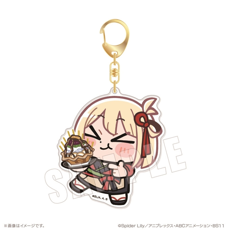 (Goods - Keychain) Lycoris Recoil Bkub Big Acrylic Keychain 03. Chisato Nishikigi (Cafe LycoReco ver.)