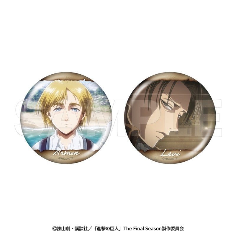 (Goods - Badge) Attack on Titan Chara Badge Set Armin, Levi (Anime Stills)