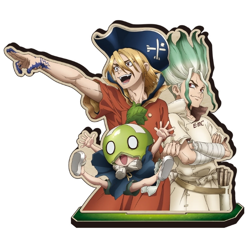 (Goods - Stand Pop) Dr. STONE MOKU (Wooden) Stand Senku Ishigami & Ryusui Nanami & Suika