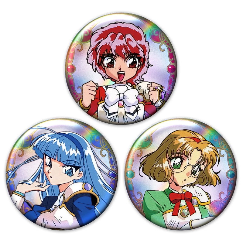 (Goods - Badge) TV Anime - Magic Knight Rayearth Holographic Button Badge Set of 3 Hikaru & Umi & Fuu vol. 2