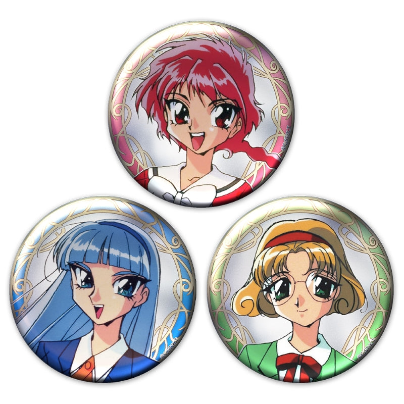 (Goods - Badge) TV Anime - Magic Knight Rayearth Metallic Button Badge Set of 3 Hikaru & Umi & Fuu vol. 2