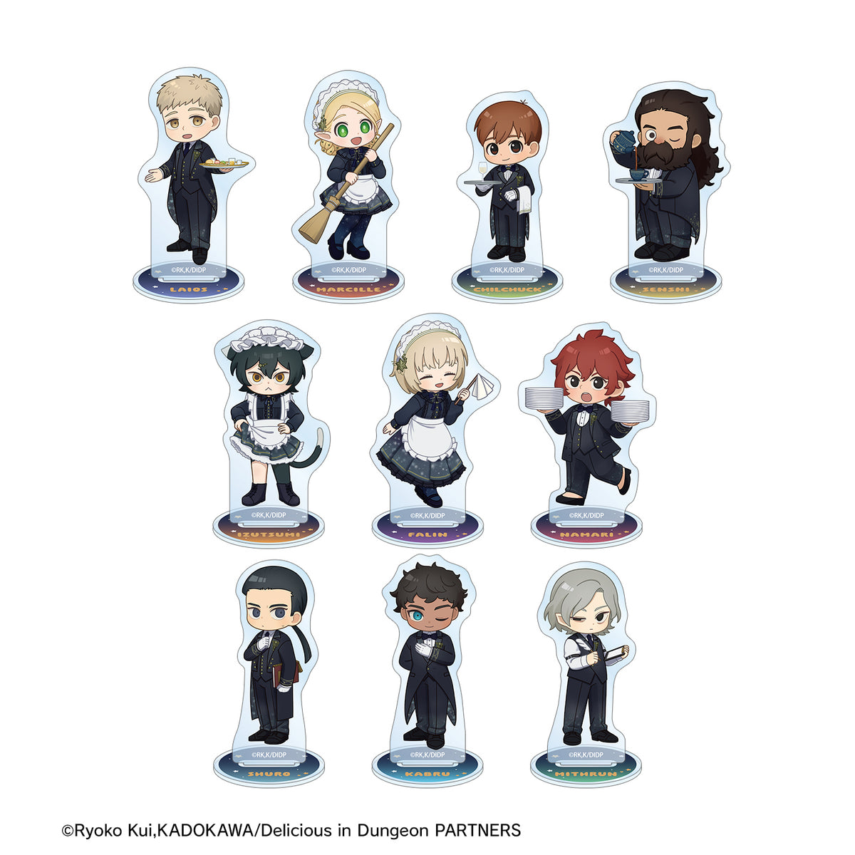 (1BOX=10)(Goods - Acrylic Stand) Delicious in Dungeon Trading Chibi Starry Sky Maid, Butler ver. Acrylic Stand
