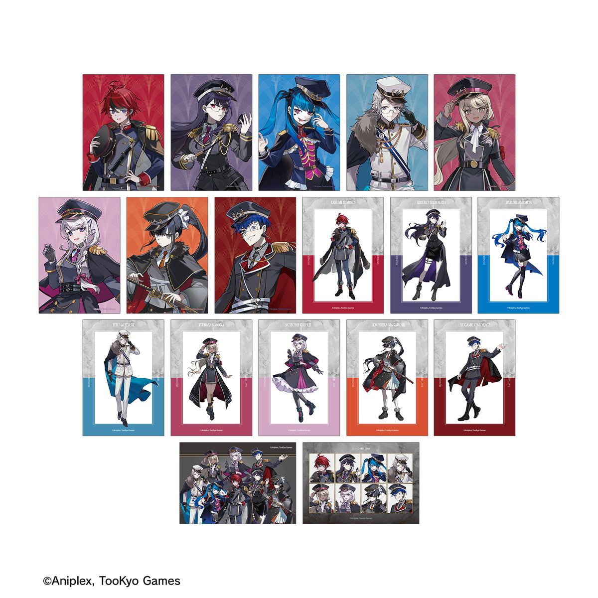 (1BOX=18)(Goods - Bromide) HUNDRED LINE Last Defense Academy Art by Karasu BTK Military ver. Trading Bromide Karatez Collab