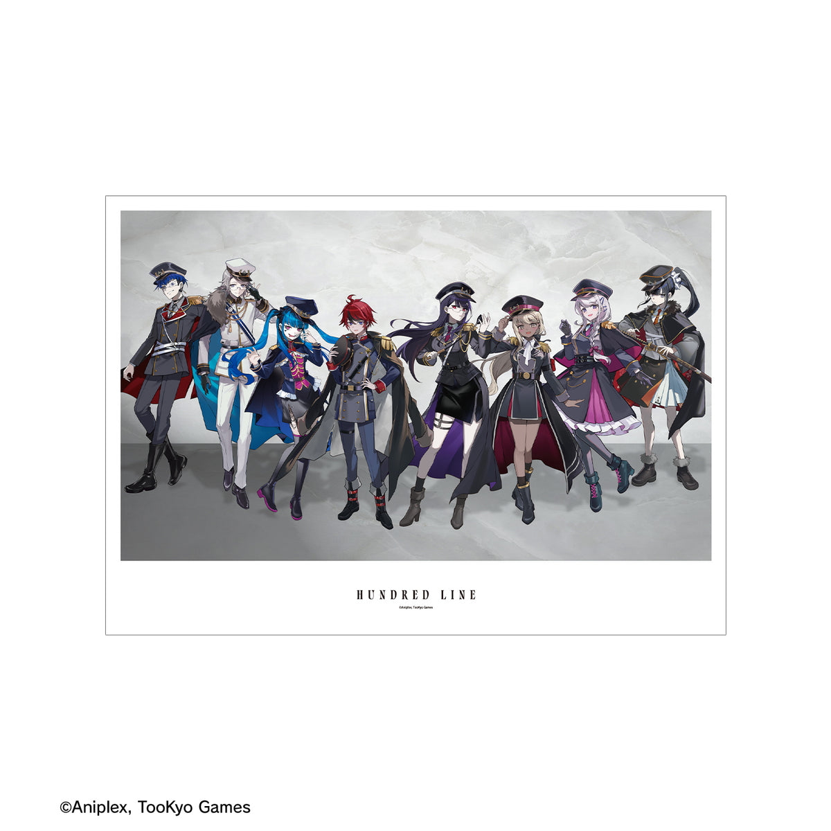 (Goods - Tapestry) HUNDRED LINE Last Defense Academy Art by Karasu BTK Ensemble Military ver. A3 Matte Poster Karatez Collab