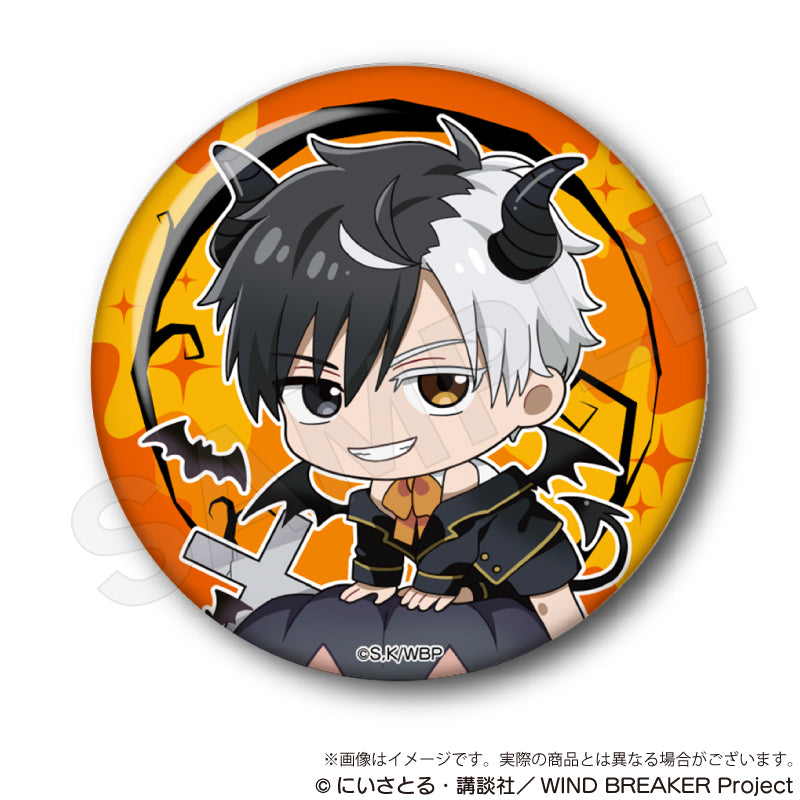 (1BOX=9)(Goods - Badge) WIND BREAKER Trading Holographic Button Badge Black Halloween ver.