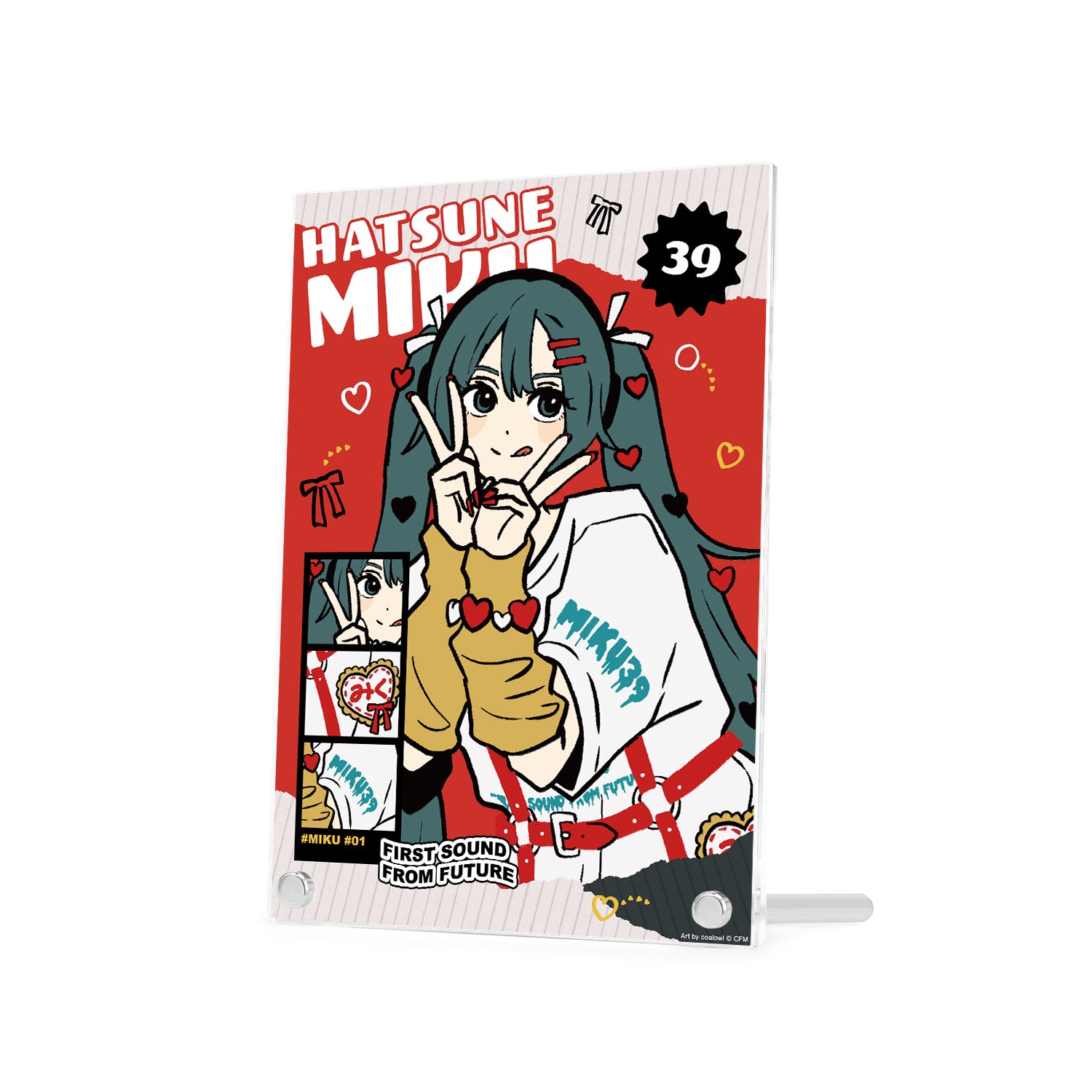 (Goods - Ornament) Hatsune Miku Exclusive Art Hatsune Miku (HeArt ver.) Art by coalowl A5 Acrylic Panel ver. A