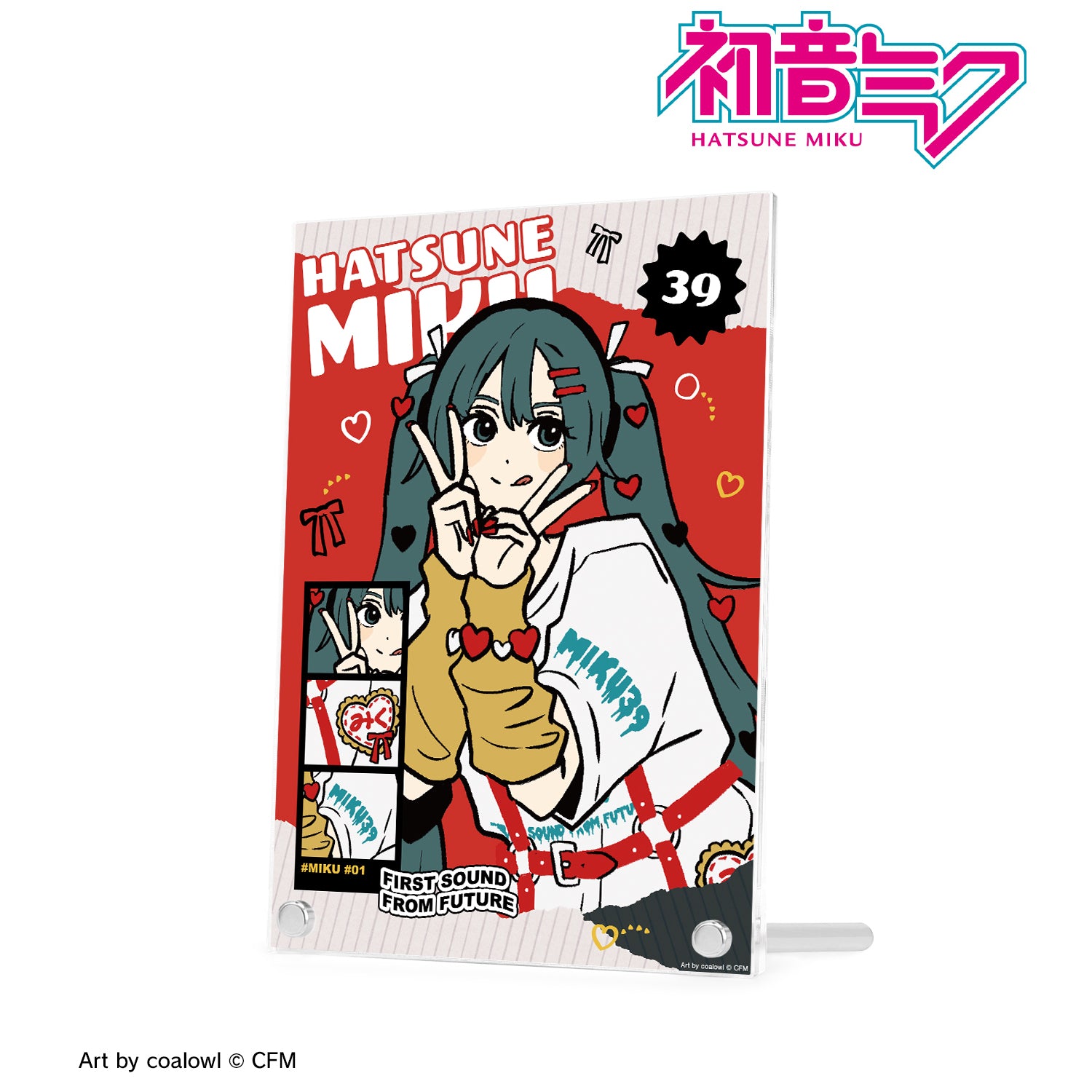 (Goods - Ornament) Hatsune Miku Exclusive Art Hatsune Miku (HeArt ver.) Art by coalowl A5 Acrylic Panel ver. A