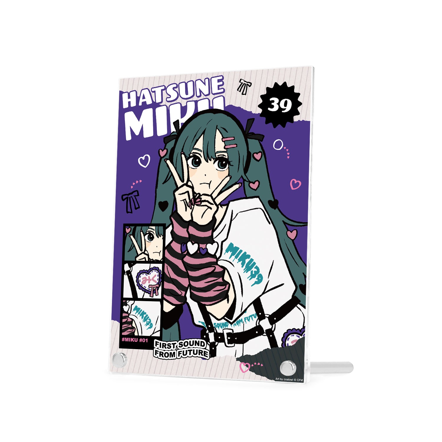 (Goods - Ornament) Hatsune Miku Exclusive Art Hatsune Miku (HeArt ver.) Art by coalowl A5 Acrylic Panel ver. B