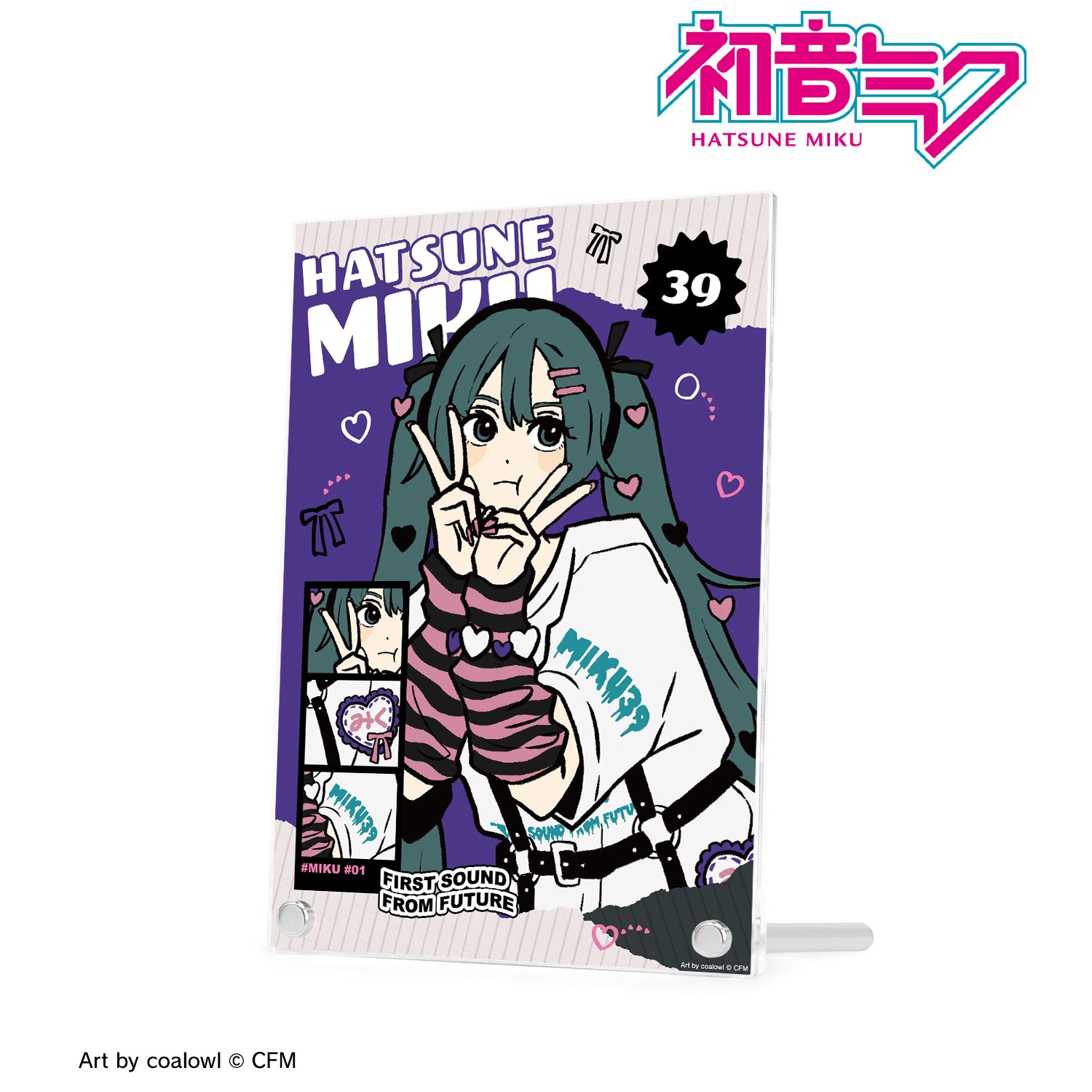 (Goods - Ornament) Hatsune Miku Exclusive Art Hatsune Miku (HeArt ver.) Art by coalowl A5 Acrylic Panel ver. B