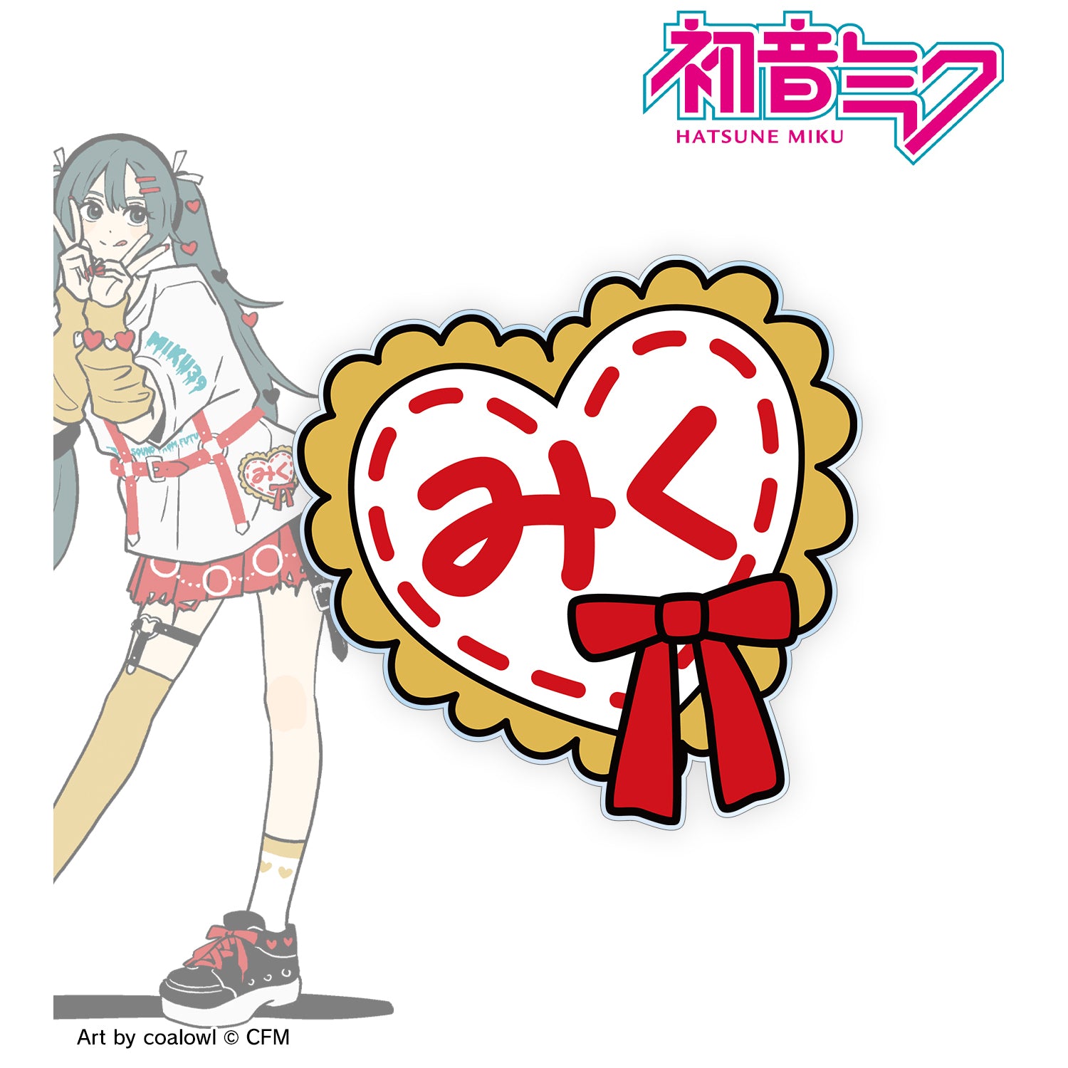 (Goods - Badge) Hatsune Miku Exclusive Art Hatsune Miku Art by coalowl Art BIG Onamae Plate ver. A