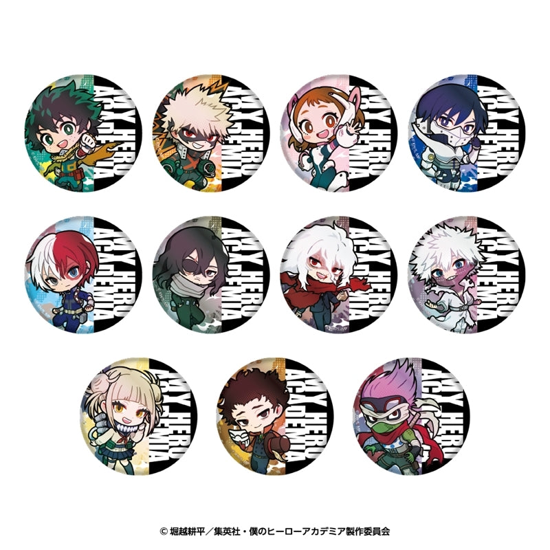 (1BOX=11)(Goods - Badge) My Hero Academia Chibi Chara Trading Iridescent Button Badge (11 Types)