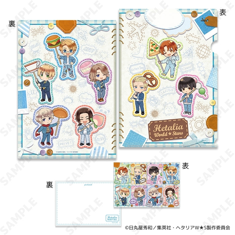 (Goods - Set) Hetalia World★Stars ~ Greetings with Denim Style. ~ Clear File & Postcard Set